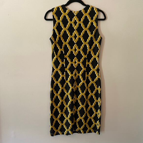 J. McLaughlin Women's Small Catalina Cloth Black Yellow Preppy Knee Length Dress - Picture 5 of 9